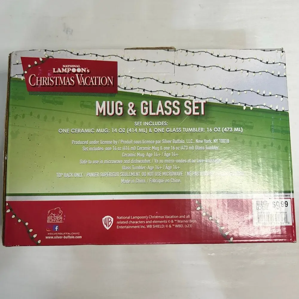 Silver Buffalo Christmas Vacation Mug & Pint Glass Set New